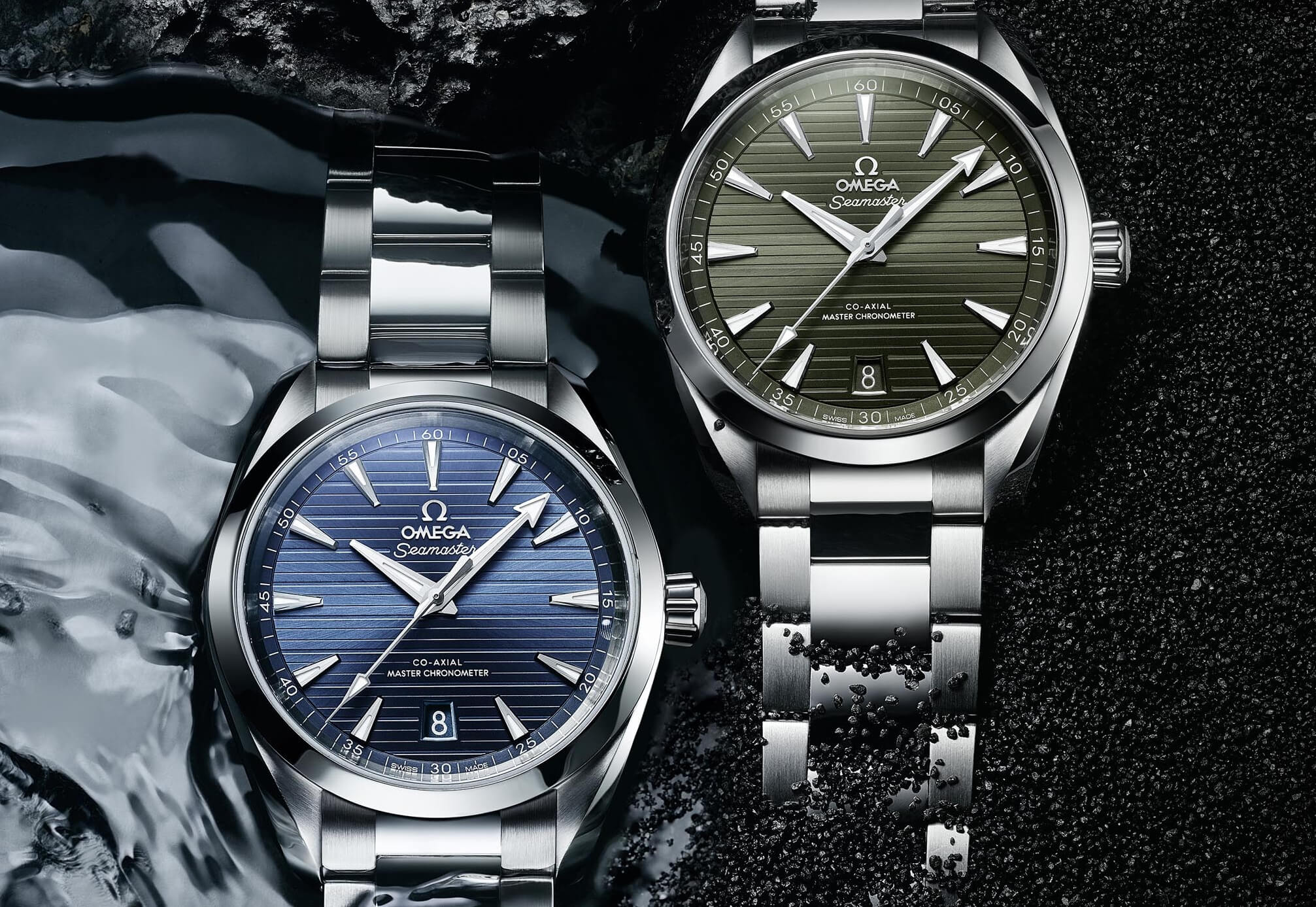 2 New Fake Omega Aqua Terra Watches Of 